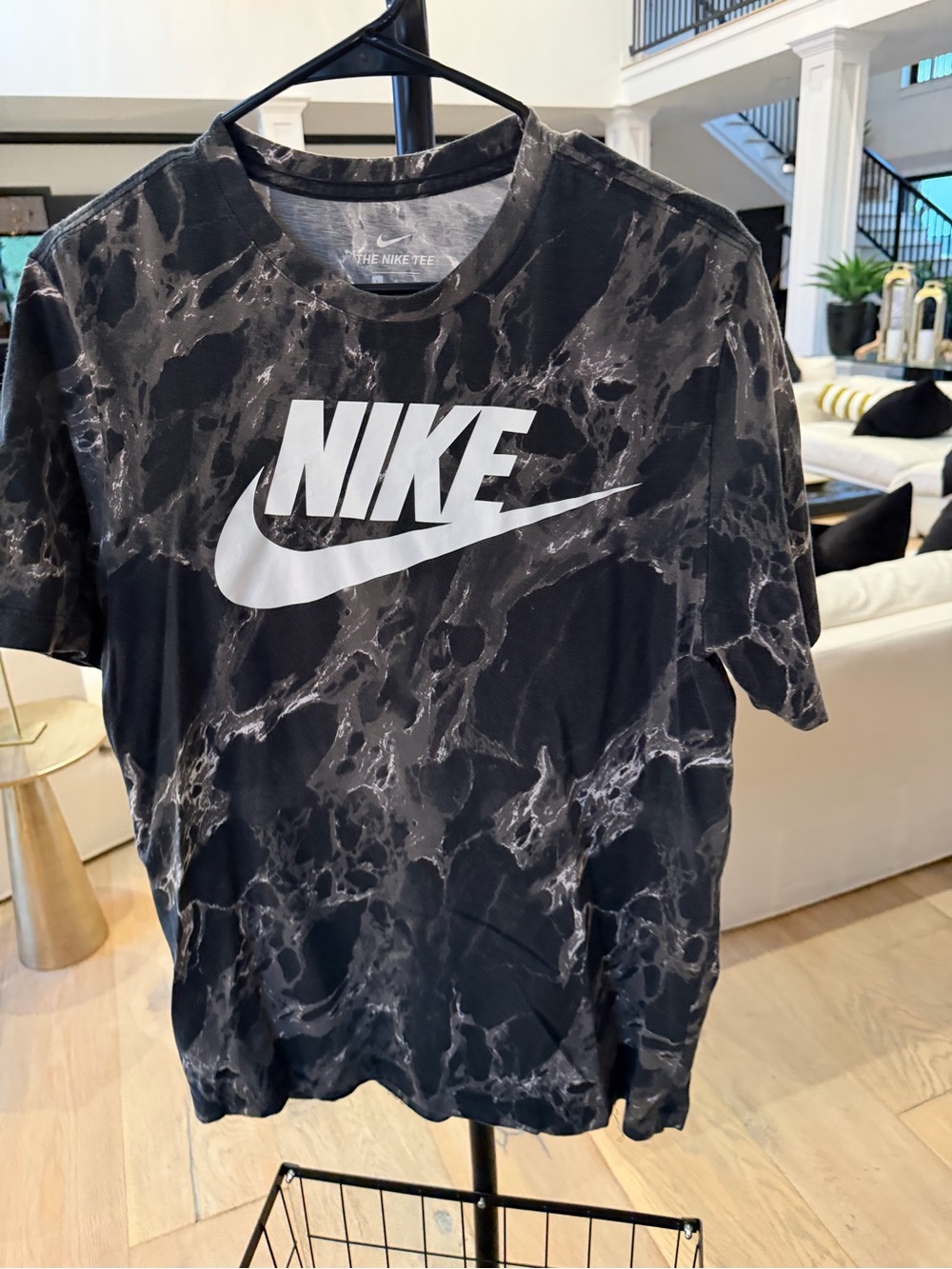 Nike Black & Gray Marble Logo Short Sleeve Tee